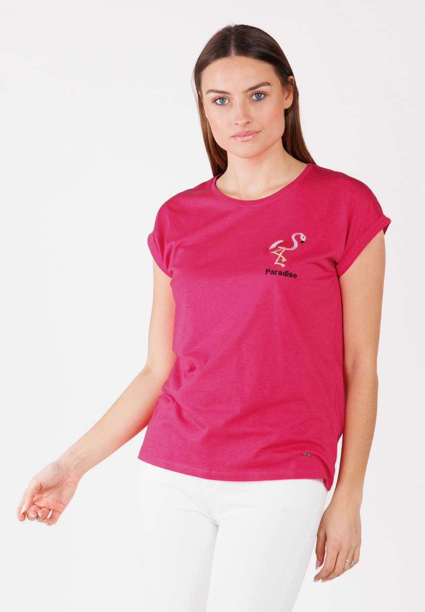 KEY LARGO Damen T-Shirt „Make Round“ – Lässiges Shirt Mit Buntem Print, Aus Baumwollmischung